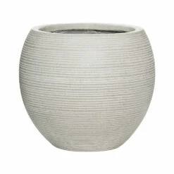 Abby Ball Plant Pot - Ridged Cement -PlantVibe Shop 6FSTRICA4