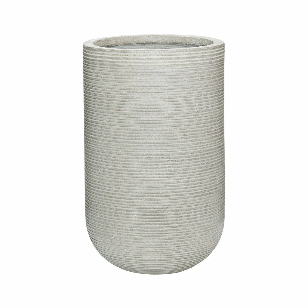 Cody Plant Vase - Ridged Cement 1 Cody Plant Vase - Ridged Cement