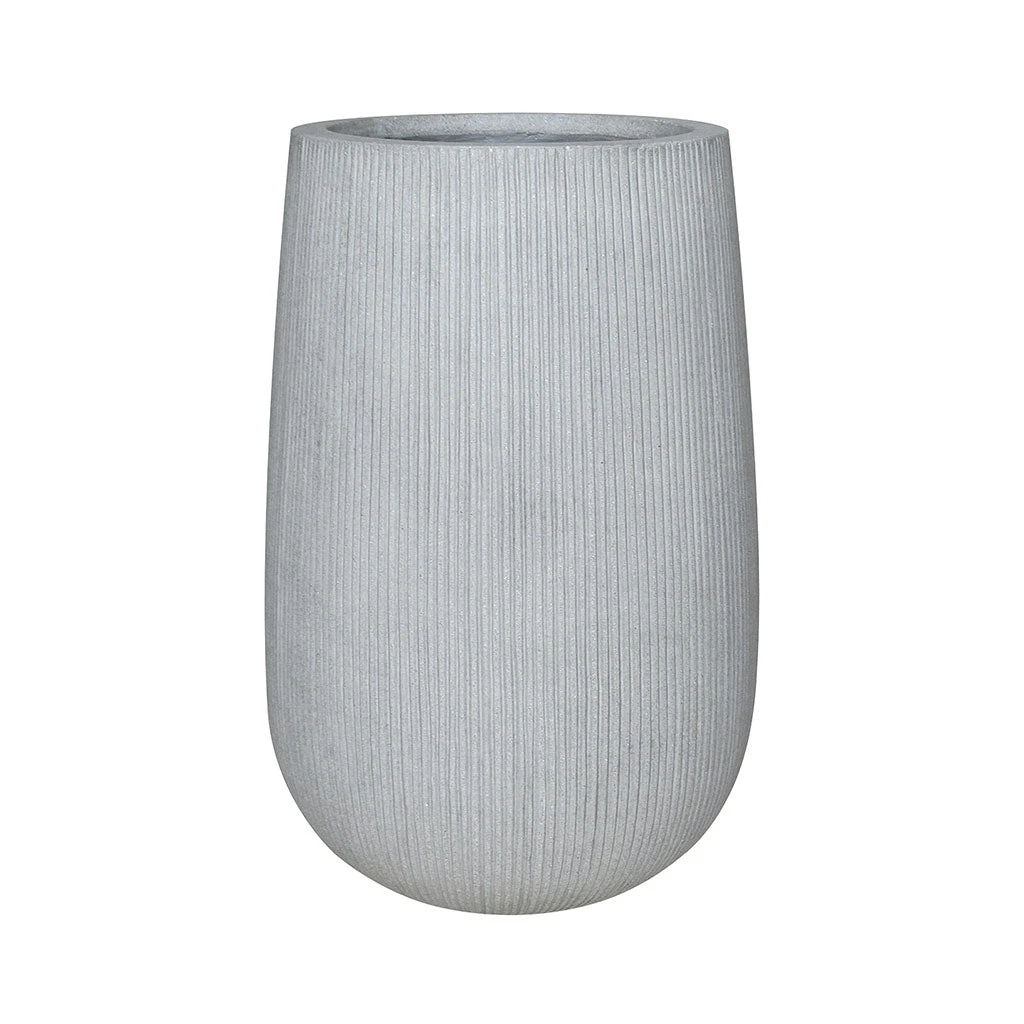 Patt High Plant Vase - Ridged Cement 5 Patt High Plant Vase - Ridged Cement - Image 5