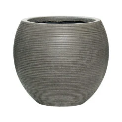 Abby Ball Plant Pot - Ridged Dark Grey -PlantVibe Shop 6FSTRIGA4