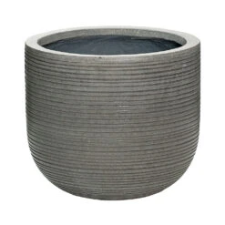 Cody Plant Pot - Ridged Dark Grey -PlantVibe Shop 6FSTRIGD6