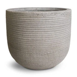 Cody Plant Pot - Ridged Cement -PlantVibe Shop Cody Plant Pot Ridged Cement 28x25cm