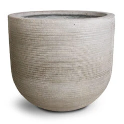 Cody Plant Pot - Ridged Cement -PlantVibe Shop Cody Plant Pot Ridged Cement 35x31cm