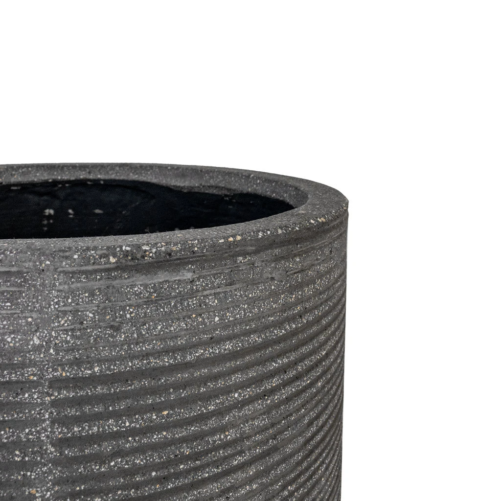 Cody Plant Vase - Ridged Dark Grey 10 Cody Plant Vase - Ridged Dark Grey - Image 10
