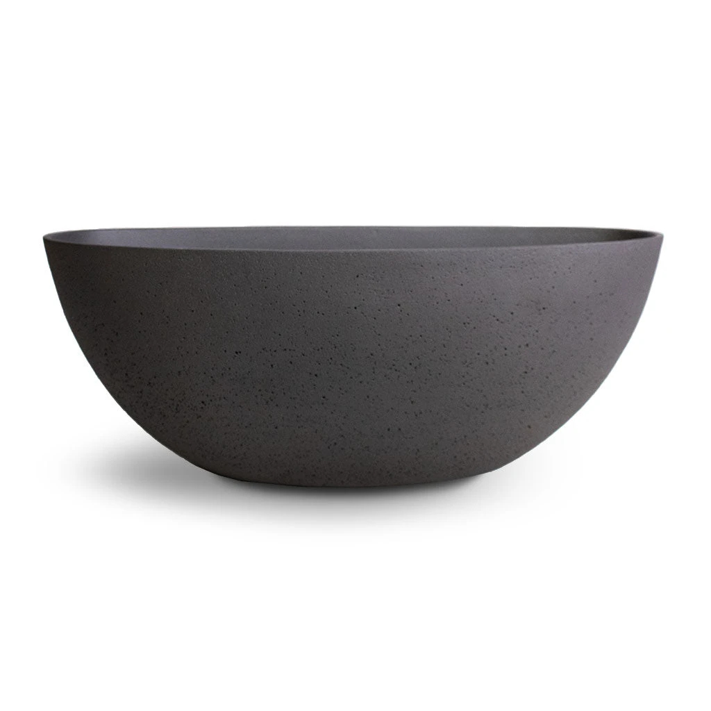 Dorant Refined Oval Plant Bowl - Volcano Black 2 Dorant Refined Oval Plant Bowl - Volcano Black - Image 2