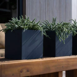 Fleur Natural Planter - Black -PlantVibe Shop FleurNaturalPlanter Black 5