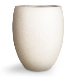 Grigio Tall Balloon Planter - Antique White Concrete -PlantVibe Shop Grigio Tall Balloon Planter Antique White Concrete 40x50cm 1
