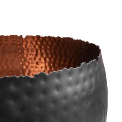 Hammered Bowl - Black With Copper -PlantVibe Shop Hammered Bowl Black with Copper SWATCH 2