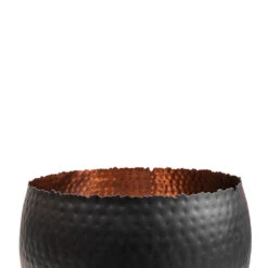 Hammered Bowl - Black With Copper -PlantVibe Shop Hammered Bowl Black with Copper SWATCH 3