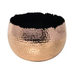 Hammered Bowl - Copper With Black -PlantVibe Shop Hammered Bowl Copper Black19cm