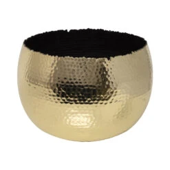 Hammered Bowl - Gold With Black -PlantVibe Shop Hammered Bowl Gold Black19cm