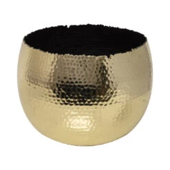 Hammered Bowl - Gold With Black