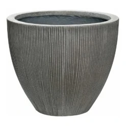 Jesslyn Plant Pot - Ridged Dark Grey