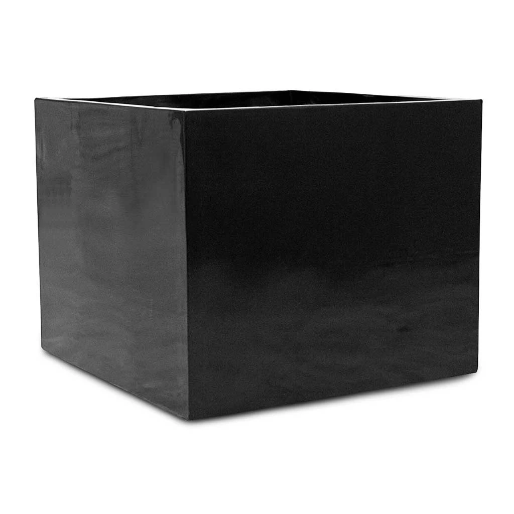 Jumbo Cube Natural Planter - Black 1 Jumbo Cube Natural Planter - Black