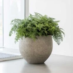 Jumbo Orb Planter - Stone Washed 17 Jumbo Orb Planter - Stone Washed -PlantVibe Shop Jumbo Orb Planter Stone Washed Office Plants