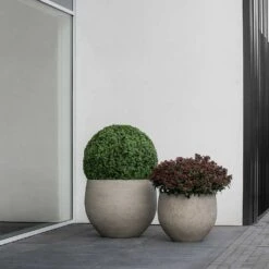 Jumbo Orb Planter - Stone Washed 19 Jumbo Orb Planter - Stone Washed -PlantVibe Shop Jumbo Orb Planter Stone Washed Outdoor Plants