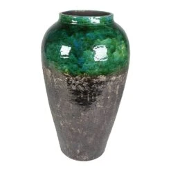 Lindy Bottle Plant Vase - Black Green -PlantVibe Shop Lindy Bottle Plant Vase Black Green
