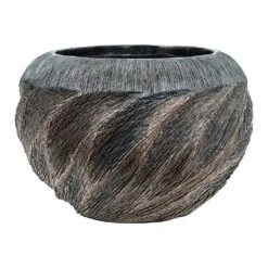 Luxe Lite Wave Globe Planter - Bronze