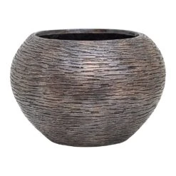 Luxe Lite Wrinkle Globe Planter - Bronze -PlantVibe Shop Luxe Lite Wrinkle Globe Planter Bronze Small
