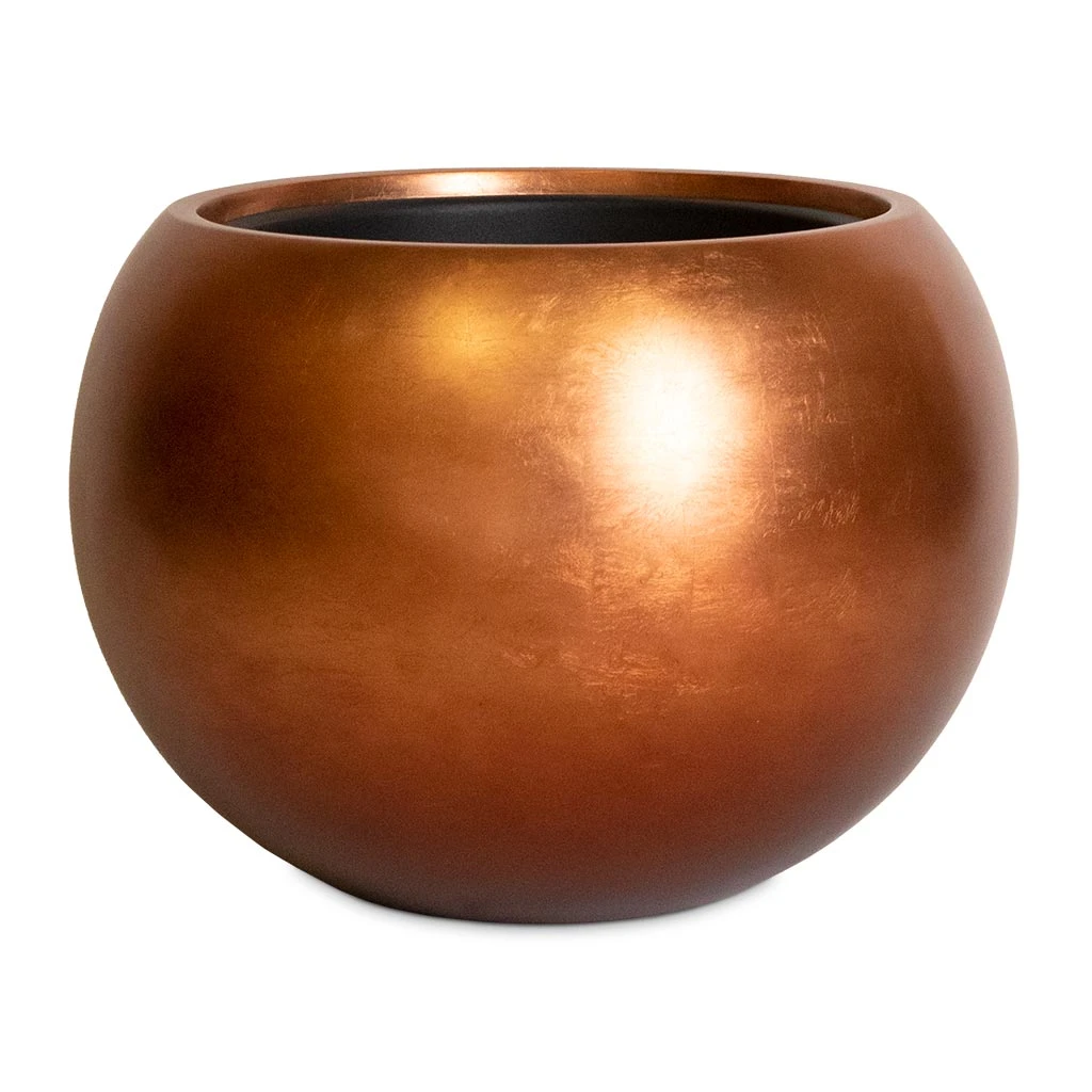 Metallic Globe Plant Pot - Matt Copper 3 Metallic Globe Plant Pot - Matt Copper - Image 3
