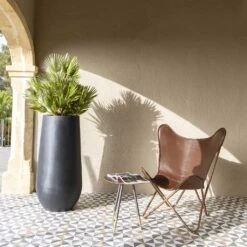 Nax Natural Tall Planter - Black 12 Nax Natural Tall Planter - Black -PlantVibe Shop Nax Natural Tall Planter Black 3