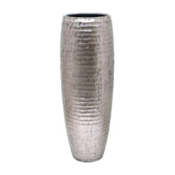 Opus Hammered Partner Planter - Silver -PlantVibe Shop Opus Hammered Partner Planter Silver 35x97cm
