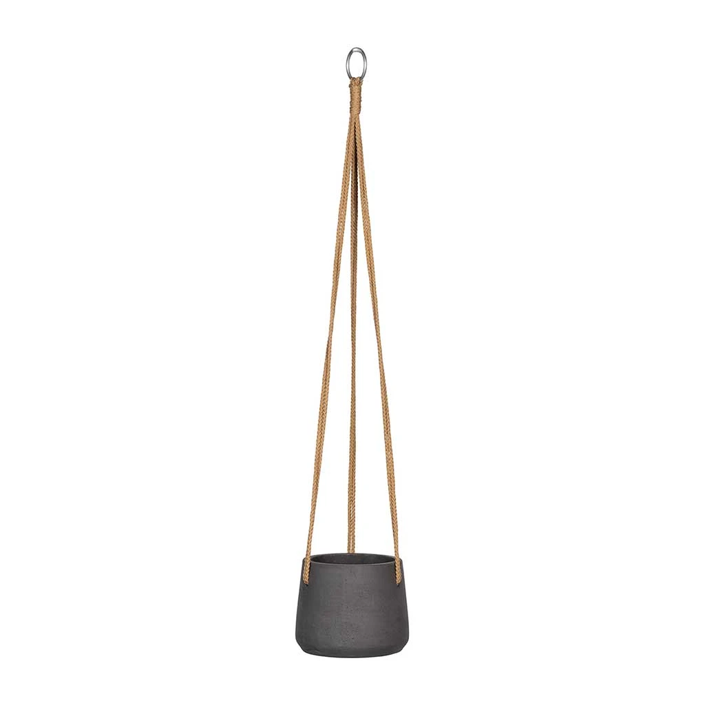 Patt Hanging Plant Pot - Black Washed 1 Patt Hanging Plant Pot - Black Washed