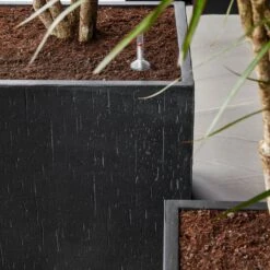 Raindrop Cube Planter - Anthracite -PlantVibe Shop Raindrop Cube Anthracite 2