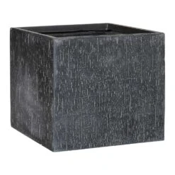 Raindrop Cube Planter - Anthracite -PlantVibe Shop Raindrop Cube Planter Anthracite 50cm