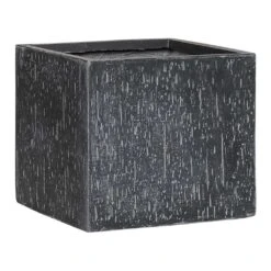 Raindrop Cube Planter - Anthracite -PlantVibe Shop Raindrop Cube Planter Anthracite Small