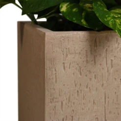 Raindrop Cube Planter - Stone -PlantVibe Shop Raindrop Cube Planter Stone 30x30x27cm 2